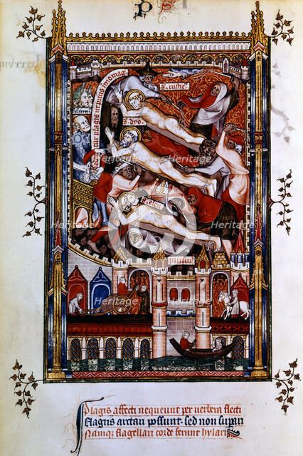 Flagellation of St Denis, St Rustic and St Eleutherius, 1317. Artist: Unknown