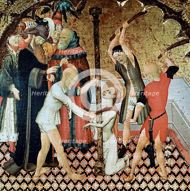 Flagellation of Saint Eulalia', board by Bernat Martorell.