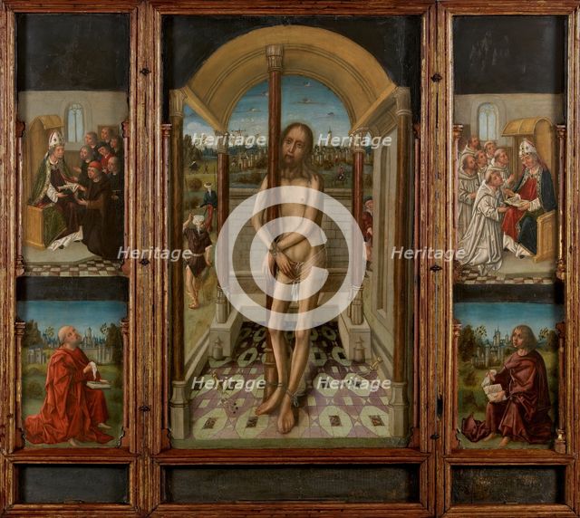 Flagellation Triptych, c1495. Creator: Master of the Luna.