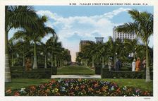 Flagler Street from Bayfront Park, Miami, Florida, USA, 1931