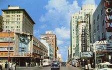 Flagler Street, Miami, Florida, USA, 1954
