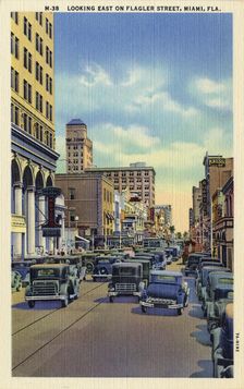 Flagler Street, Miami, Florida, USA, 1937