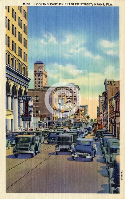 Flagler Street, Miami, Florida, USA, 1937. Artist: Unknown