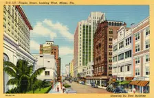 Flagler Street, Miami, Florida, USA, 1938