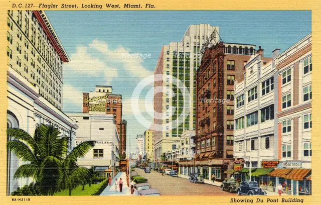 Flagler Street, Miami, Florida, USA, 1938. Artist: Unknown