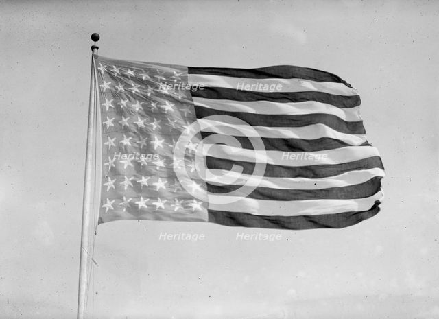 Flags. Battle Fleet Flag, 1911. Creator: Harris & Ewing.