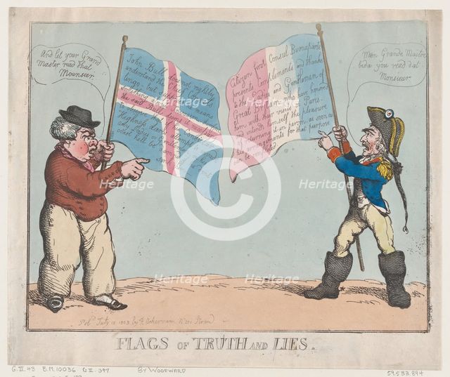 Flags of Truth and Lies, July 10, 1803., July 10, 1803. Creator: Thomas Rowlandson.