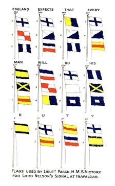 Flags used for Nelson's famous signal at the Battle of Trafalgar, 1805
