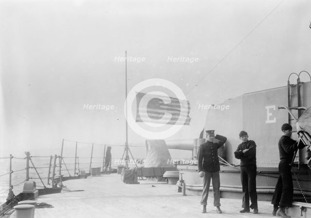 Flag at 1/2 mast on FLORIDA 1/13, 1913. Creator: Bain News Service.