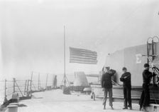 Flag at 1/2 mast on FLORIDA 1/13, 1913. Creator: Bain News Service