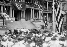 Flag Day - Flag Day Exercises, State, War And Navy Building. Wilson Speaking..., 1914. Creator: Harris & Ewing