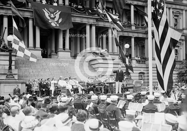 Flag Day - Flag Day Exercises, State, War And Navy Building. Wilson Speaking..., 1914. Creator: Harris & Ewing.