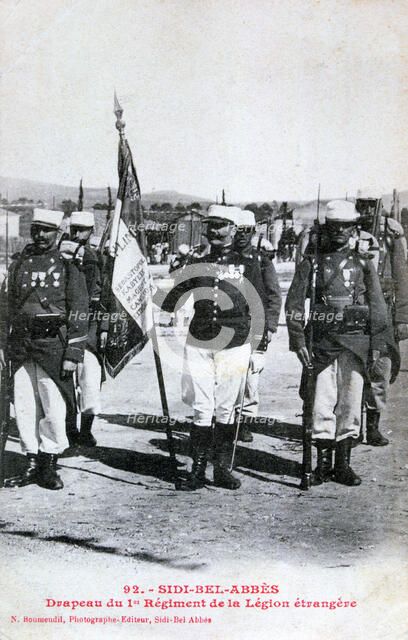 Flag of the 1st Regiment of the French Foreign Legion, Sidi Bel Abbes, Algeria, 1933. Artist: Boumendil