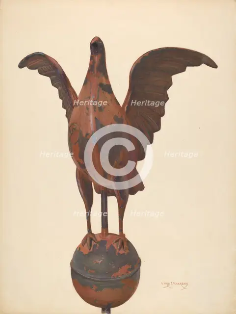 Flag-pole Finial Pigeon, 1935/1942. Creator: Chris Makrenos.