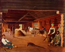 Flailing the Grain c1821, (1965). Creator: Aleksey Venetsianov
