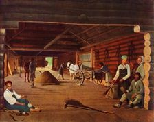 Flailing the Grain c1821, (1965). Creator: Aleksey Venetsianov