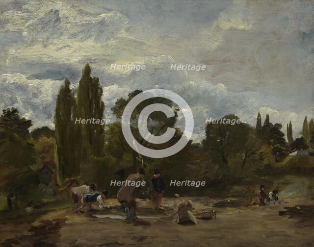 Flailing Turnip-Heads, East Bergholt, c1812-15. Creator: John Constable.