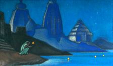 Flame of Happiness (Lights on the Ganges) 1947. Creator: Roerich, Nicholas (1874-1947)