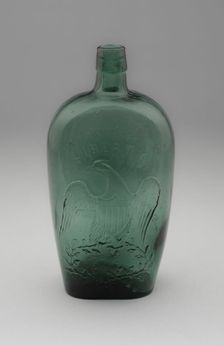 Flask, 1860/66. Creator: New London Glassworks