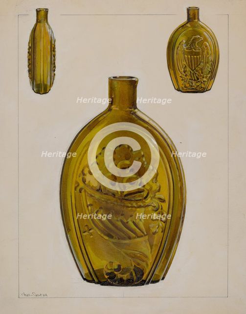 Flask, 1935/1942. Creator: Charles Caseau.