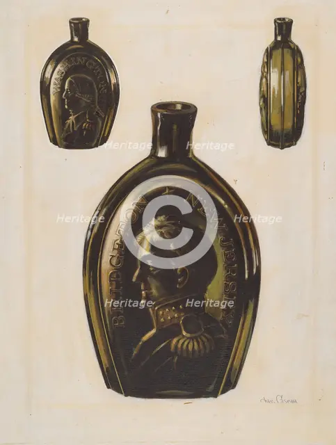 Flask, 1935/1942. Creator: Charles Caseau.