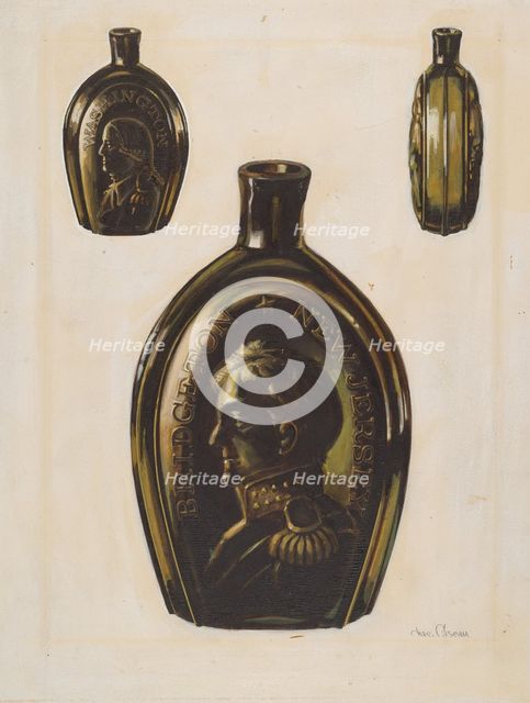 Flask, 1935/1942. Creator: Charles Caseau.