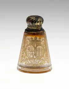 Flask, Bohemia, c. 1730. Creator: Bohemia Glass