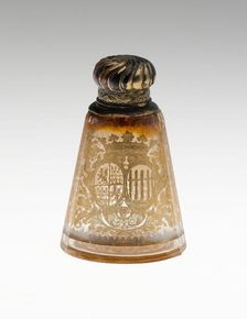 Flask, Bohemia, c. 1730. Creator: Bohemia Glass