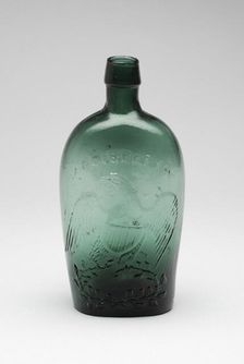 Flask, c. 1850. Creator: Willington Glass Works