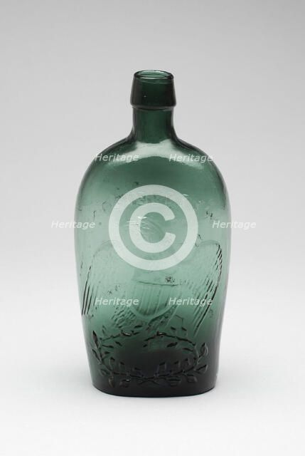 Flask, c. 1850. Creator: Willington Glass Works.