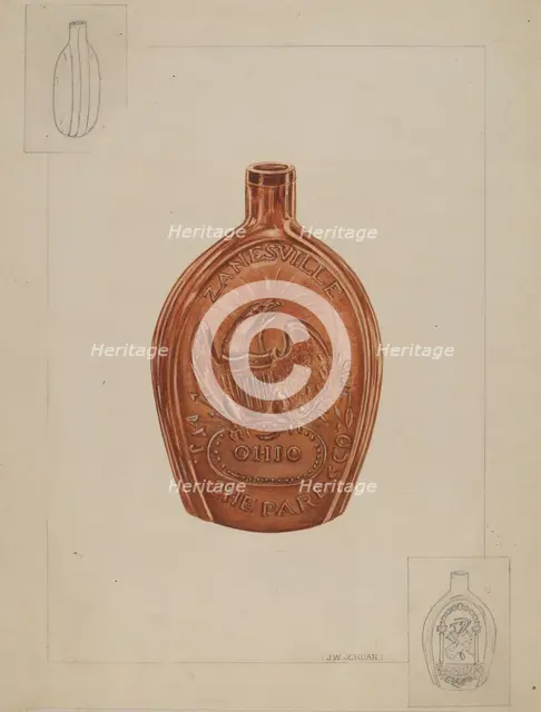 Flask, c. 1936. Creator: John Jordan.