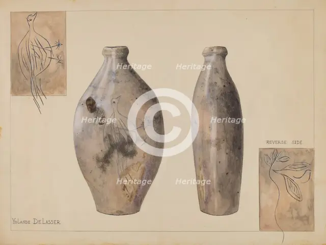 Flask, c. 1936. Creator: Yolande Delasser.