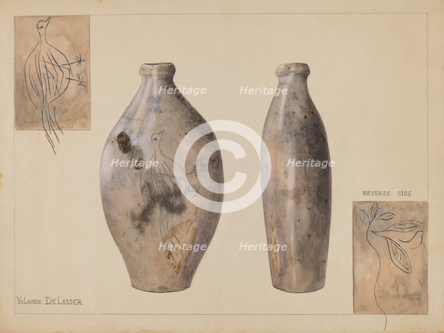 Flask, c. 1936. Creator: Yolande Delasser.