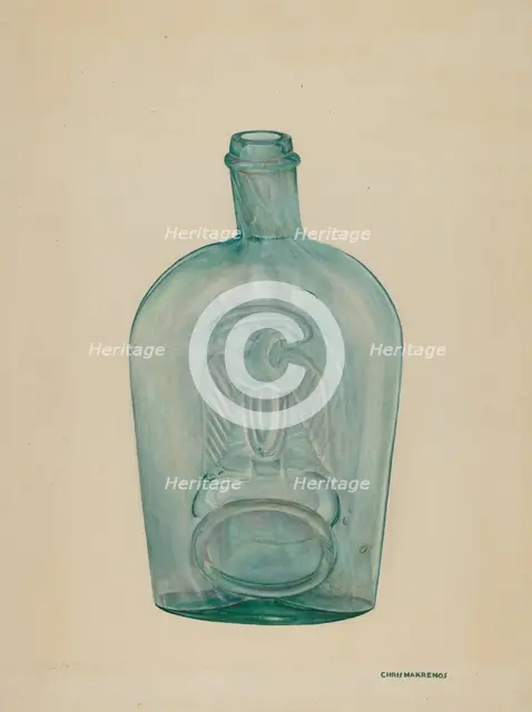 Flask, c. 1941. Creator: Chris Makrenos.