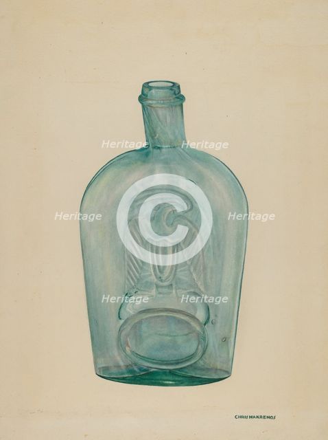 Flask, c. 1941. Creator: Chris Makrenos.