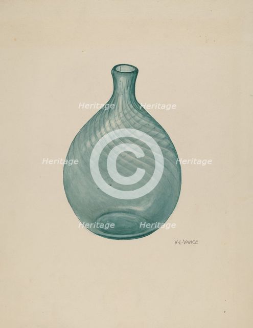 Flask, c. 1941. Creator: V. L. Vance.