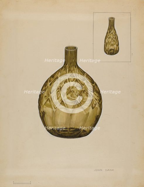 Flask - Liquor, c. 1936. Creator: John Dana.