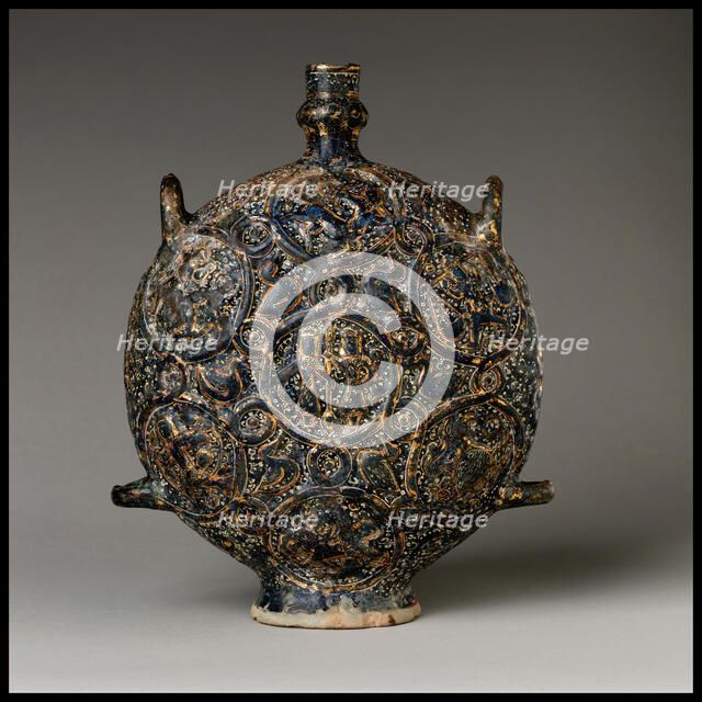 Flask with Zodiac Medallions, Iran, first half 14th century, with additions first half 20th century. Creator: Unknown.