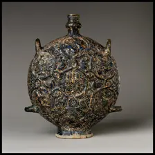 Flask with Zodiac Medallions, Iran, first half 14th century, with additions first half 20th century. Creator: Unknown