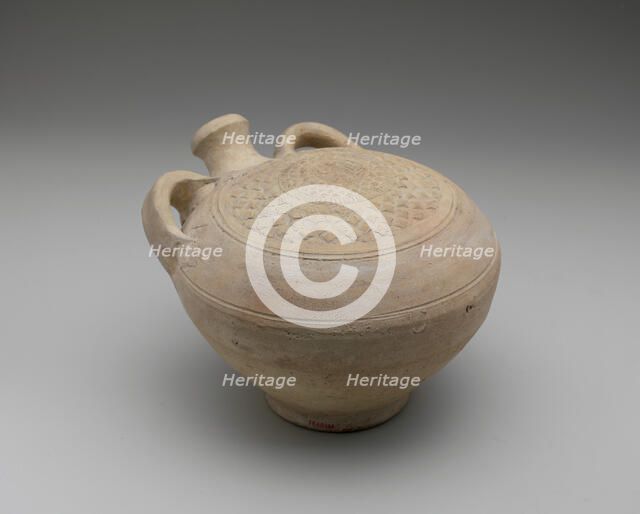Flask with Molded Decoration, Iran, 12th-13th century. Creator: Unknown.