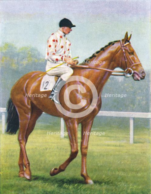 Flares, Jockey: R.A. Jones', 1939. Artist: Unknown.