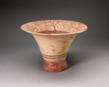 Flaring Bowl Depicting a Deer Hunting Scene on Inner Rim, 100 B.C./A.D. 500. Creator: Unknown