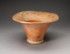Flaring Bowl Depicting a Stepped Zigzag Motif on Inner Rim, 100 B.C./A.D. 500. Creator: Unknown