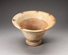 Flaring Bowl Depicting Abstract Birds on the Inner Rim, 100 B.C./A.D. 500. Creator: Unknown