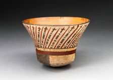 Flaring Bowl Depicting Repeated Motif Resembling Darts, 180 B.C./A.D. 500. Creator: Unknown