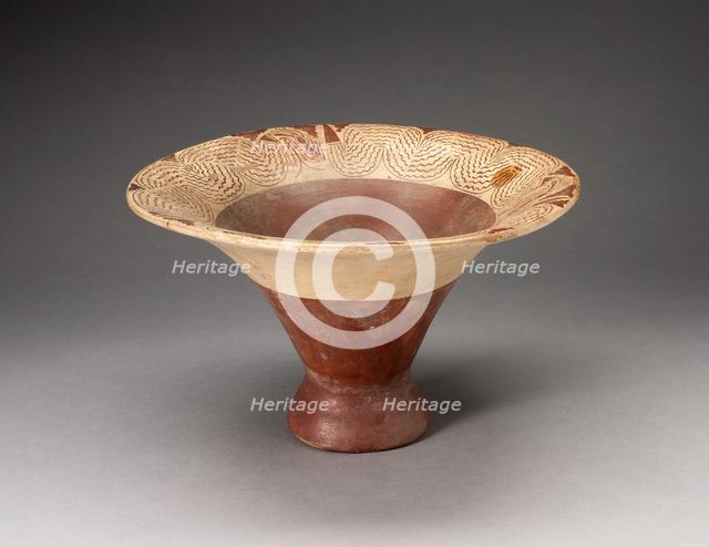 Flaring Bowl with Inner Rim Depicting Undulating Serpents, 100 B.C./A.D. 500. Creator: Unknown.
