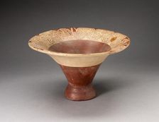 Flaring Bowl with Inner Rim Depicting Undulating Serpents, 100 B.C./A.D. 500. Creator: Unknown