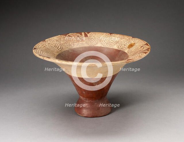 Flaring Bowl with Inner Rim Depicting Undulating Serpents, 100 B.C./A.D. 500. Creator: Unknown.