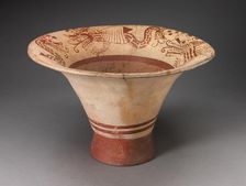 Flaring Bowl with Inner Rim Depicting Composite Feline, Serpent and Shell Being, 100 B.C./A.D. 500. Creator: Unknown