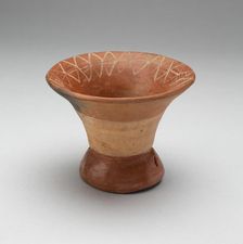 Flaring bowl with Rattle Base and Incised Geometric Motif on Interior Rim, 100 B.C./A.D. 500. Creator: Unknown